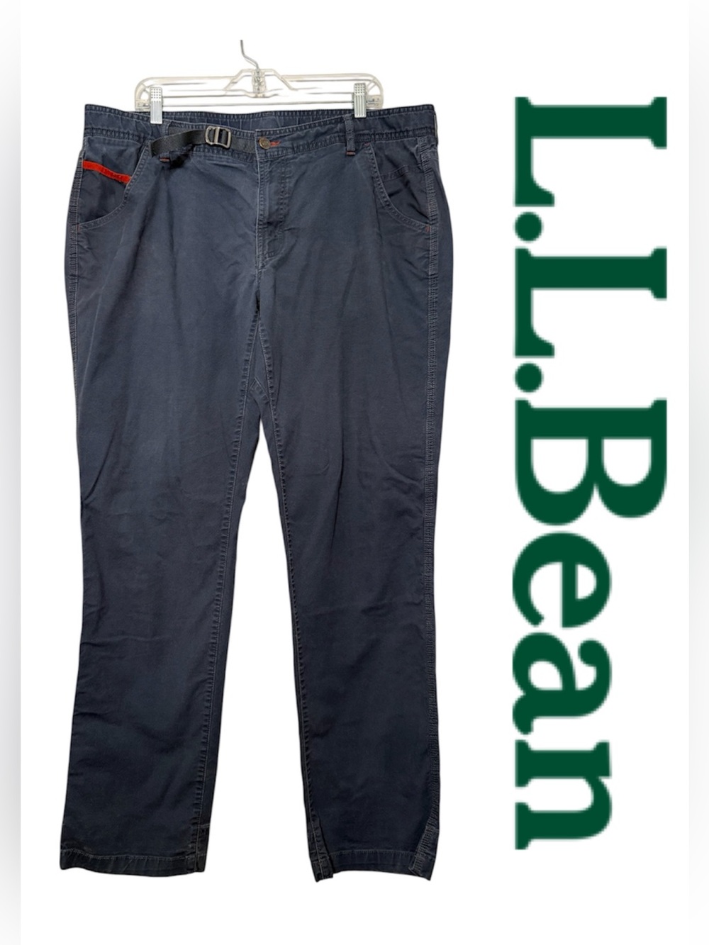 L.L. Bean Traverse Crag Pants Belted Hiking Outdoor Gorp Blue Men’s 40x34